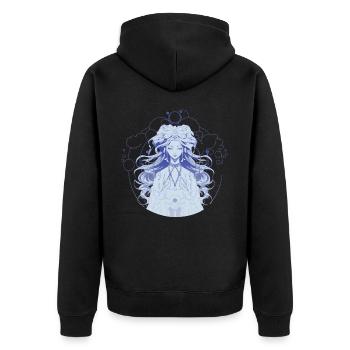 Empress Mystical Woman Anime Aesthetic - Unisex Premium Bio Zip Hoodie - Schwarz - Hinten - Nico (187cm)