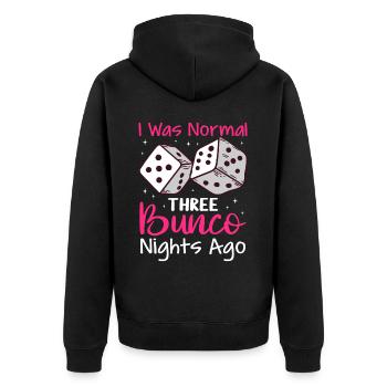 Bunco - Unisex Premium Bio Zip Hoodie - Schwarz - Hinten - Nico (187cm)