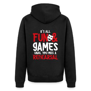 Schauspielerei Schauspiellehrer Theaterunterricht - Unisex Premium Bio Zip Hoodie - Schwarz - Hinten - Nico (187cm)