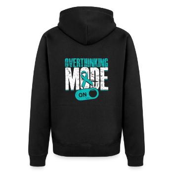 Trouble anxieux : mode de réflexion excessive activé - Veste à capuche bio Premium Unisexe - noir - Dos - Nico (187cm)