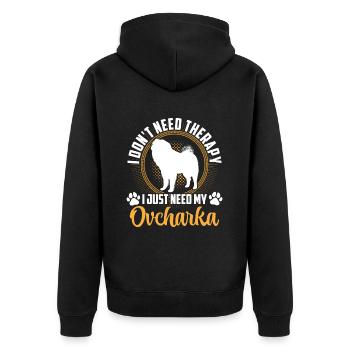 Ovcharka n’a besoin que d’Ovcharka caucasien - Veste à capuche bio Premium Unisexe - noir - Dos - Nico (187cm)