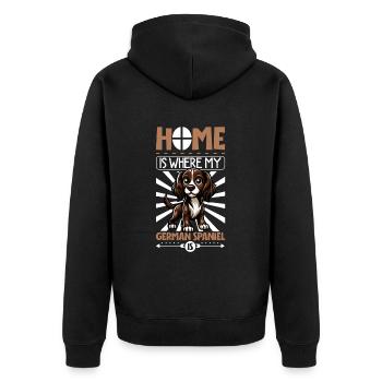 Home - German Quail Dog - Unisex Premium Organic Zip Hoodie - black - Back - Nico (187cm)