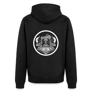 Alien - Unisex Premium Organic Zip Hoodie - black - Back - Nico (187cm)
