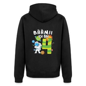 Bääm J’ai 4 ans Astronaute - Veste à capuche bio Premium Unisexe - noir - Dos - Nico (187cm)