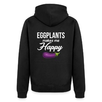 L’aubergine Aub me rend heureux amant - Veste à capuche bio Premium Unisexe - noir - Dos - Nico (187cm)