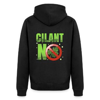 Coriander Day Coriander Hater Coriander - Unisex Premium Organic Zip Hoodie - black - Back - Nico (187cm)