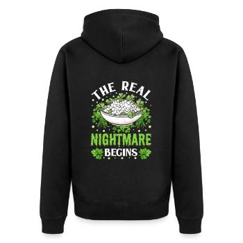 Coriander Day Coriander Hater Coriander - Unisex Premium Organic Zip Hoodie - black - Back - Nico (187cm)