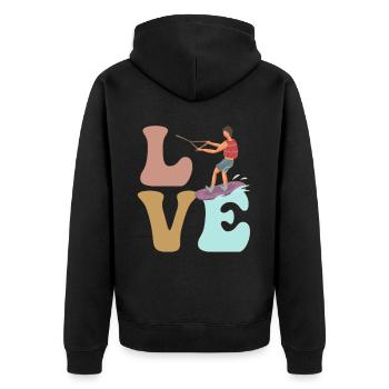 LOVE Wakeboard Wakeboarder Surf - Veste à capuche bio Premium Unisexe - noir - Dos - Nico (187cm)