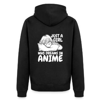 Anime Manga Anime Fille - Veste à capuche bio Premium Unisexe - noir - Dos - Nico (187cm)