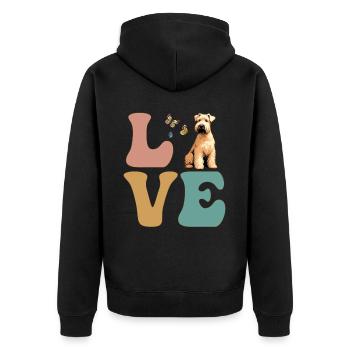 LOVE Wheaten Terrier Chien - Veste à capuche bio Premium Unisexe - noir - Dos - Nico (187cm)