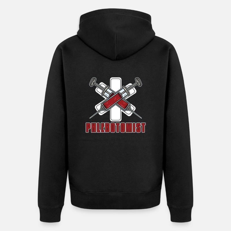 Infirmière Phlébotomiste - Veste à capuche bio Premium Unisexe - noir