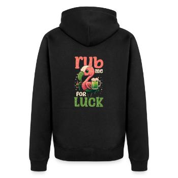 Flamant rose irlandais St Patricks frotter pour la chance - Veste à capuche bio Premium Unisexe - noir - Dos - Nico (187cm)