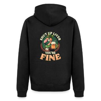 Flamant rose irlandais St Patricks tais-toi, tu vas bien - Veste à capuche bio Premium Unisexe - noir - Dos - Nico (187cm)