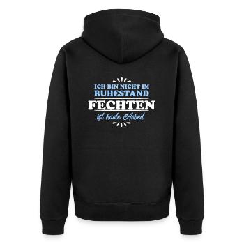 Ruhestand Rentner Pensioner Fechter - Unisex Premium Bio Zip Hoodie - Schwarz - Hinten - Nico (187cm)