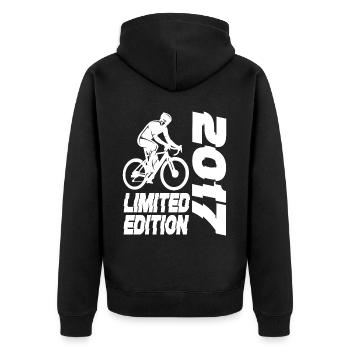 Limited Edition 2017 Limited Edition Fahrrad - Unisex Premium Bio Zip Hoodie - Schwarz - Hinten - Nico (187cm)