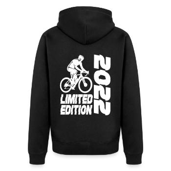 Limited Edition 2022 Limited Edition Fahrrad - Unisex Premium Bio Zip Hoodie - Schwarz - Hinten - Nico (187cm)
