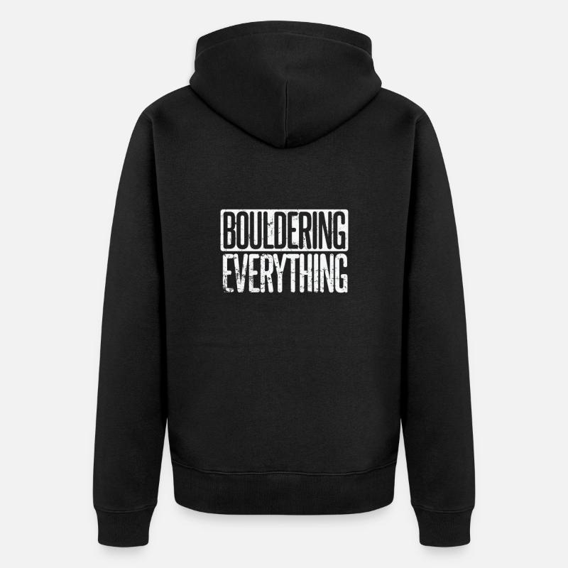 Bouldering everything - Unisex Premium Bio Zip Hoodie - Schwarz