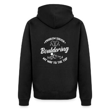 Problem Solver Bouldering mon chemin vers le sommet - Veste à capuche bio Premium Unisexe - noir - Dos - Nico (187cm)