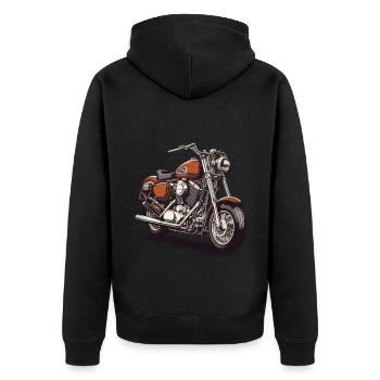 Moto Motard Streetwear Style de course rétro - Veste à capuche bio Premium Unisexe - noir - Dos - Nico (187cm)
