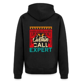 Professeur d’art dramatique Expert en appel de rideau - Veste à capuche bio Premium Unisexe - noir - Dos - Nico (187cm)