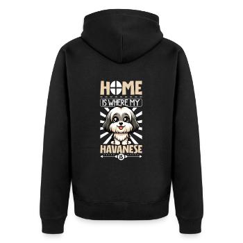 Accueil - Bichon Havanais - Veste à capuche bio Premium Unisexe - noir - Dos - Nico (187cm)