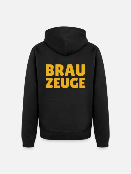 Brewman Beer Drinker - Unisex Premium Organic Zip Hoodie - black