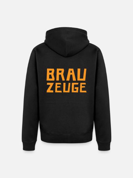 Brewman Beer Drinker - Unisex Premium Organic Zip Hoodie - black