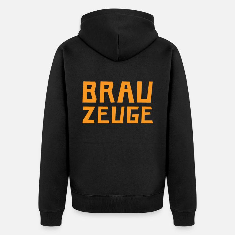 Brewman Beer Drinker - Unisex Premium Bio Zip Hoodie - Schwarz