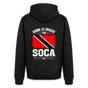 Soca Dance Trinidad Tobago - Unisex Premium Organic Zip Hoodie - black - Back - Nico (187cm)