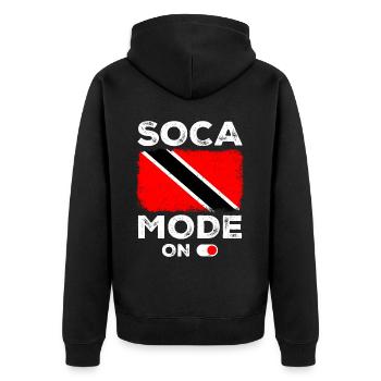 Soca Dance Trinidad Tobago - Unisex Premium Organic Zip Hoodie - black - Back - Nico (187cm)