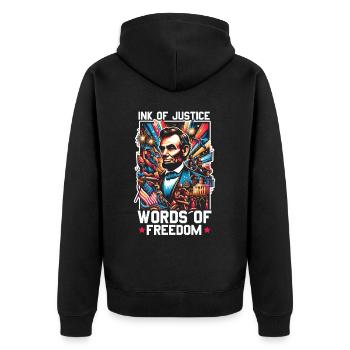 Proclamation d’émancipation Black Pride Juneteenth - Veste à capuche bio Premium Unisexe - noir - Dos - Nico (187cm)