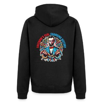 Emancipation Proclamation Black Pride Juneteenth - Unisex Premium Organic Zip Hoodie - black - Back - Nico (187cm)