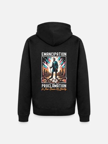 Emanzipationsproklamation Black Pride Juneteenth - Unisex Premium Bio Zip Hoodie - Schwarz