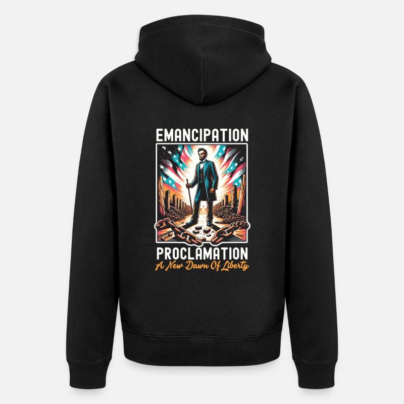Emanzipationsproklamation Black Pride Juneteenth - Unisex Premium Bio Zip Hoodie - Schwarz