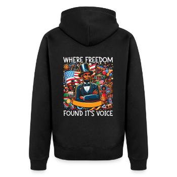 Proclamation d’émancipation Black Pride Juneteenth - Veste à capuche bio Premium Unisexe - noir - Dos - Nico (187cm)