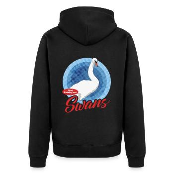Cygne Cygne amant cygnes cadeau - Veste à capuche bio Premium Unisexe - noir - Dos - Nico (187cm)