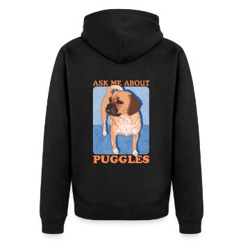 Puggle chiens propriétaires de chiens chien propriétaire cadeau - Veste à capuche bio Premium Unisexe - noir - Dos - Nico (187cm)