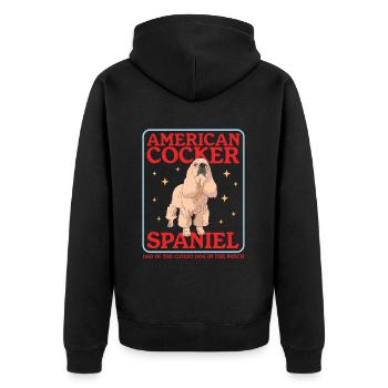 American Cocker Spaniel papa chien cadeau - Veste à capuche bio Premium Unisexe - noir - Dos - Nico (187cm)
