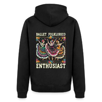 Ballett Folklorico Tänzerin Mexiko Mexikanischer Tanz - Unisex Premium Bio Zip Hoodie - Schwarz - Hinten - Nico (187cm)