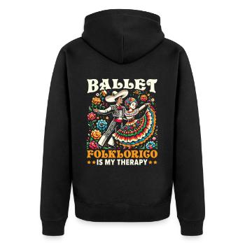 Ballett Folklorico Tänzerin Mexiko Mexikanischer Tanz - Unisex Premium Bio Zip Hoodie - Schwarz - Hinten - Nico (187cm)