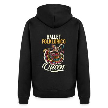 Ballett Folklorico Tänzerin Mexiko Mexikanischer Tanz - Unisex Premium Bio Zip Hoodie - Schwarz - Hinten - Nico (187cm)