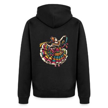 Ballett Folklorico Tänzerin Mexiko Mexikanischer Tanz - Unisex Premium Bio Zip Hoodie - Schwarz - Hinten - Nico (187cm)