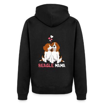 Beste Beagle Mama - Unisex Premium Bio Zip Hoodie - Schwarz - Hinten - Nico (187cm)