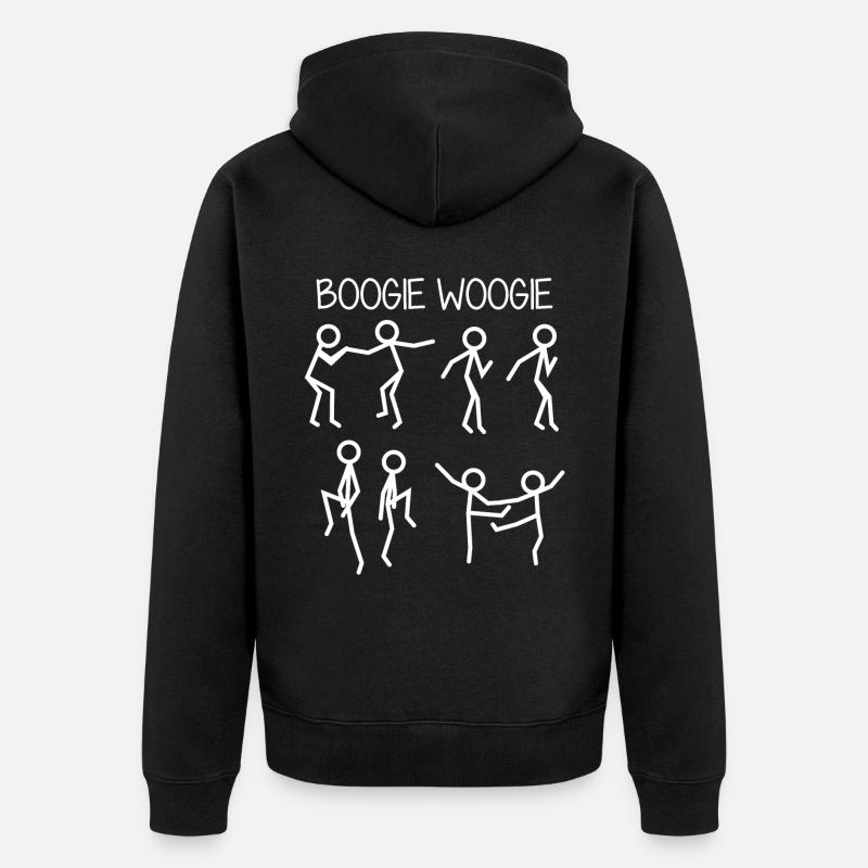 Boogie Woogie Dancing Boogie-Woogie - Unisex Premium Organic Zip Hoodie - black