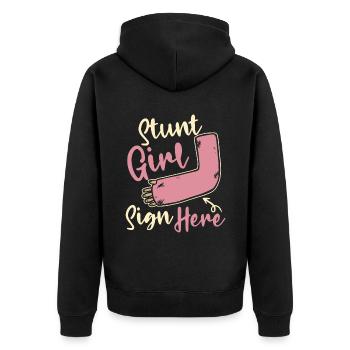 Cascadeur fille signe ici os cassé doigt cassé - Veste à capuche bio Premium Unisexe - noir - Dos - Nico (187cm)