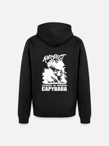 Capybara Wasserschwein - Unisex Premium Organic Zip Hoodie - black
