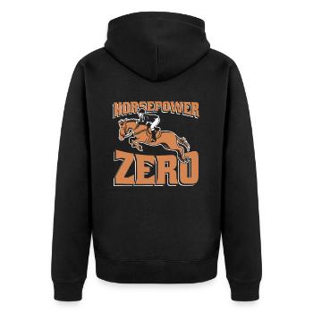 Horse Equestrian Sports - Unisex Premium Organic Zip Hoodie - black - Back - Nico (187cm)