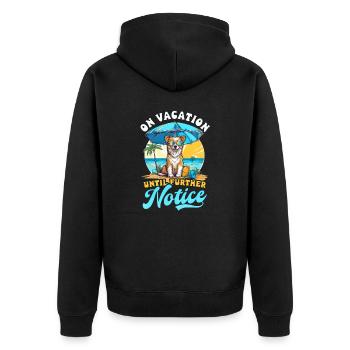 Summer Vacation On Vacation Until Further Notice - Unisex Premium Organic Zip Hoodie - black - Back - Nico (187cm)