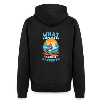 Summer Vacation Happened On Vacation Never - Unisex Premium Organic Zip Hoodie - black - Back - Nico (187cm)