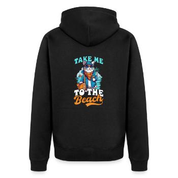 Summer Vacation Take Me To The Beach - Unisex Premium Organic Zip Hoodie - black - Back - Nico (187cm)